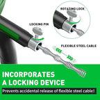 BACOENG 33Ft Drain Auger, Heavy Duty Plumbing Snake with Drill Adapter, Use Manually or Powered for Drain Clog, Shower Sink, Comes with Gloves and Bag (Green)