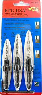 FTG USA Adjustable Wood Countersink Drill Bit Set #6#8#10 Set with Tapered Drill Bits for Woodworking