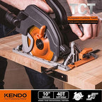 KENDO 1-Pack 10 Inch 40T Carbide-Tipped Circular Saw Blade with 5/8 Inch Arbor, Professional ATB Finishing Woodworking Miter/Table Saw Blades for Plywood, Laminate, Ripping Wood
