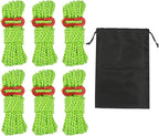 16.4ft 6 Pack 4mm Guy Lines Ultralight Tent Cords with Aluminum Adjuster Tensioner Outdoor Camping Guylines Ropes for Tent Tarp,Climbing,Hiking Backpacking (Green)