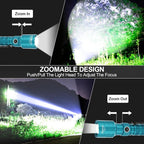 Flashlights High Lumens Rechargeable, Super Bright Long Range Small Powerful Flashlight, 6 Modes LED Tactical Pocket Waterproof Flash Light for Home Emergency (2, Turquoise)