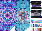 2 Pack Microfiber Oversized Lightweight Beach Towel 71"x32" Extra Thin Large Sand Free Towels Travel Swim Pool Yoga Gym for Adults Women Men Beach Essentials Accessories Vacation Gift