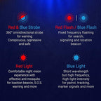 NEXTORCH P84 LED Police Flashlight, 3000 High Lumens Rechargeable Flashlight with Red and Blue Lights & Strobe & Ceramic Bead Broken Window for Night Duty, Outdoor Adventure, Daily Use