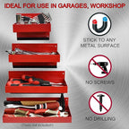 Magnetic Shelf 4-Pcs Set - Red Tool Trays - Metal Tool Box With Strong Magnets - Storage for Toolbox - Tool Box Accessories for Van Workshop