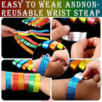 Epakh Paper Wristbands Neon Wrist Bands Waterproof Handbands for Events Lightweight Concert Wristbands Neon Colored Adhesive Wrist Band for Party