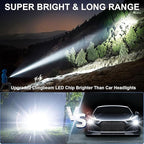 Rechargeable Magnetic Flashlights High Lumens, Super Bright LED Powerful Flashlight 8 Modes with COB Work Light, Waterproof Handheld Flash Light for Camping (2 Pack with Leather Box, Brown)