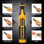 7.2V Cordless Grinder Tool with Battery & Charger, 5Speed Adjustment, LED Light, 65 Piece Accessory Kit| Cutting/Polishing Wheels, Diamond Burrs, Sanding Bands| Mini Grinder Set
