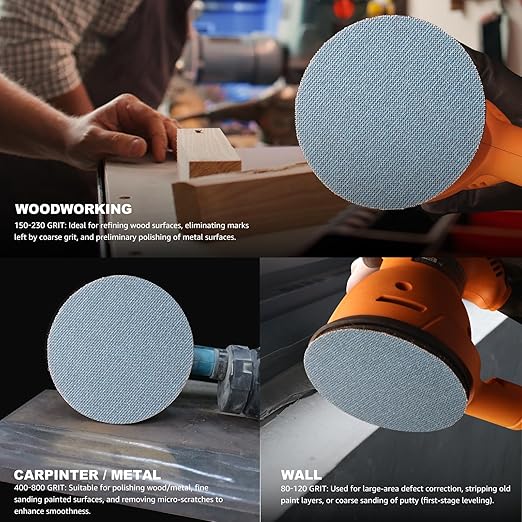 5 inch Sanding Discs 100 grit Mesh Disc Ceramic Abrasive Sandpaper Hook and Loop Orbital Sander Pads for Coating Removal,Body Repair, Auto Sanding 30 PCS