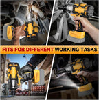 Cordless Impact Wrench 3/4" for De-Walt 20V Battery, 1475 Ft-lbs (2000N.m) High Torque power Impact Gun Heavy Duty Brushless, 3 Mode, 1/2" Impact Socket Adapter, Car Tire Truck RV Mower (No battery)