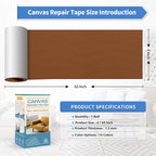 KING MOUNTAIN Canvas Repair Tape,Outdoor Gear Patch, 4×63 Inches,Waterproof,Self-Adhesive for Repairing Boat Covers,Sun Shades,Sofas,Tents,Lounge Chairs,Awnings (Brown1.0)