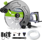 WORKPRO 16 Inch Wet Concrete Saw with Water Cutting Attachment, 1600W 3100RPM Electric Concrete Saw, Max Cutting Depth 6.69", Ideal for House, Foundation, Courtyard Renovation