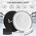 6 Pack 200W UFO Led High Bay Light,IP66 Waterproof,120VAC,30500LM 5000K Daylight Commercial Bay Lighting,850W MH/HPS with Plug Area Lighting for Warehouse/Shop/Workshop/Barn/Gym/Factory