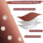 100 PCS 100 Grit 5 Inch Sanding Discs, Hook and Loop Sandpaper for Random Orbital Sander