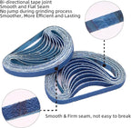30 Pcs 3/8 x 13 Inch Zirconia Sanding Belts, 3/8x13 Sanding Belts 40 Grit for Air Belt Sander, Zirconia Sanding Belts for Woodworking, Metal Polishing, Derusting (3/8x13in, 40 Grit)
