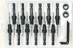 FTG USA 12 Pc #6 (9/64") Countersink Drill Bit Set with Depth Stop Collar, Hex Wrench - Tapered Drill Bits for Wood