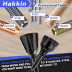 2PCS Burr Removal Tool for Metal, Hakkin Deburring External Chamfer Tool with Tungsten Carbide Blade, Bolt Deburring Tool for 1/8" to 1" (3-25mm), Bolt Thread Repair Tool Chamfer Bit with Hex Shank