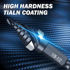 THINKWORK M35 Cobalt Spiral Flute Step Drill Bit, Single Size HSS Step Bit 1/2", Small Size EDC 1/4" Shank Step Bits for Metal, Carbon Steel, Stainless Steel, Wood, Plastic