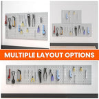 Metal Pegboard Panels 16×12 Inch, Wall-Mounted Tool Organizer Boards, Modular Pegboards for Garage, Workshop, Kitchen, Workbench, or Storage Room (3 PCS, Grey)