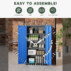 Greenvelly Metal Garage Storage Cabinet, 72" Black Blue Tool Steel Locking Cabinet with Doors and 4 Shelves, Tall Cabinets for Garage Storage Systems Lockable File Cabinet for Home Office,Garage