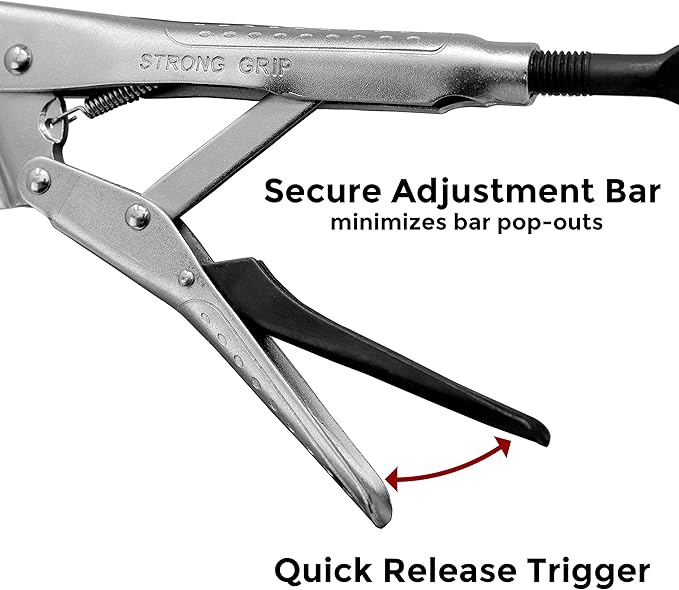Strong Hand Tools Locking Chain Pliers, Removable 48″ Chain, Holds Up To 14" Diameter Pipes, Unique Easy Open Crank Handle, Quick Release Trigger, PFC1048