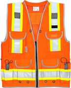 A Reflective Safety Vest For men Class 2 Heavy Woven Two Tone Engineer Hi Viz Safety Vest 3M Tape