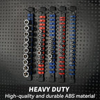 Socket Organizer Drive ABS Tools-Socket Holder, Premium Quality 27 Pieces Socket Holders Kit 1/4-Inch x 144 Clips, 3/8-Inch x 135 Clips, 1/2-Inch x 108 Clips（27PC,Blue&Red&Black)