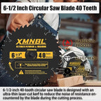 6-1/2 Inch Circular Saw Blade 40 Teeth,6-1/2 Saw Frame Ultra Fine Finish Circular Saw Blade,Compatible with for DEWALT,Makita,Skil Circular Saw,for Cutting Lumber,Plywood Material,5/8 Inch Arbor