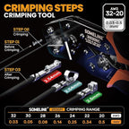 SOMELINE Crimping Tool Connector Set, JST-XH 2.5mm/Du pont 2.54mm/KF2510 2.54mm Connector Set, 24 Styles, 30-20 AWG Ratcheting Crimper for JST Series,KF2510,Molex,AMP EI series