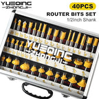 Router Bit Set of 40 Pieces Router bits 1/2 Inch Shank 40pcs Expert Router Bit Kit C3 Alloy Blade Router bits for Precision Carving and Versatile Applications