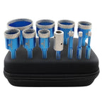 Tile Hole Saw Kit Diamond- BRSCHNITT 11pcs Diamond Core Drill Bit for Porcelain Tile Ceramic Marble Granite Drilling Triangle Shank