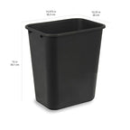 Amazon Basics Trash Can, Rectangular Commercial Office Wastebasket, 7 Gallon (Pack of 6), Black (Previously AmazonCommercial Brand)