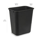 Amazon Basics Trash Can, Rectangular Commercial Office Wastebasket, 7 Gallon (Pack of 2), Black (Previously AmazonCommercial Brand)