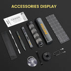 Mini Electric Screwdriver Set 3.7V, Precision Electric Screwdriver Cordless 80-in-1, 4 Torque Settings, 60 S2 Metal Bits, Magnetic Storage, Repair Tool for Electronics Watch Laptop Clocks Cameras