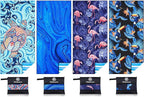4 Pack Microfiber Lightweight Beach Towel Sand Free Quick Dry Absorbent Thin Compact Towels for Swimming Pool Camping Beach Accessories Large Easy Pack Travel Things for Vacation Essentials Gift
