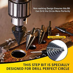 5-Piece M2 HSS Step Drill Bits Set, 1/8"-1-3/8" High-Speed Steel Unibit Kit with Storage Case, 50 Sizes Multi-Hole Precision Bits for Sheet Metal, Steel, Aluminum, Professional & Home Tool Set