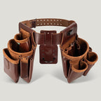 STRONGLAD Tool Belt - Framing Tool Belt for Carpenters - Tool Belts for Men - Carpenter Pouches for Construction - 21 Pockets, Oil-Tanned Full-Grain Leather T800