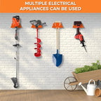 Weedeater Rack, 1 Pack Weed Eater Hanger, Weed Eater Rack for Wall, Heavy Duty Garden Tool Garage Organizer Trimmer Holder, Chainsaw Hanger Wall Mount(Orange)