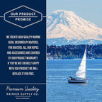 RainierSupplyCo Boat Anchor Rope - Double Braided Marine Rope Anchor Line - 50ft Nylon Boating Line with 316 Stainless Steel Thimble and Heavy Duty Marine Grade