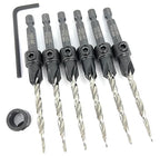 FTG USA Countersink Drill Bit Set for Wood with Tapered Drill Bit 6 Pc #8 (11/64")