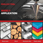 5Pcs Step Drill Bit & 5Pcs Countersink Drill Bit Set, Titanium Coated, HSS Step Bit, 50 Sizes of Step Bit for Metal with Aluminum Case, Multiple Hole Stepped Up Bits for DIY