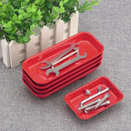 10 PCS Red Magnetic Parts Trays, Include 5 PCS 5.9X2.6Inch & 5 PCS 3.7X2.5 Inch, Magnet Tool Tray, Magnetic Parts Tray, Red, by GENHAKON