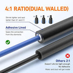 TKDMR 446 Pcs Heat Shrink Tubing Kit - 4:1 Ratio Adhesive Lined, Marine Grade Shrink Wrap - Industrial Heat Shrink Tubing,Black