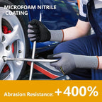 Tarantula Safety Work Gloves MicroFoam Nitrile Coated,Endurance Seamless Knit Nylon,Dots on Palm,Dot Grip Gloves