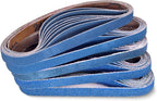 40 PCS 1/2" x 18" Zirconia Sanding Belts,8 Each of 40/60/80/120/240 Grits Belt Sander Paper,1/2 x 18 Inch Sanding Belts for Air Belt Sander, Woodworking, Metal Polishing, Derusting
