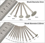 Stone Carving Set Diamond Burr Bits Compatible with Dremel, 17PCS Polishing Kits Rotary Tools Accessories with 2.35mm 3mm Shank T Shape for Carving, Engraving, Grinding, Stone, Rocks, Jewelry, Glass