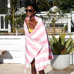 Dock & Bay Beach Towel - Quick Dry, Sand Free - Compact, Lightweight - 100% Recycled - Includes Bag - Cabana Light - Malibu Pink - Extra Large (200x90cm, 78x35)