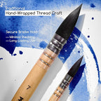 MEEDEN Watercolor Brushes Professional - Synthetic Squirrel Hair Artist Paint Brushes Set with Beech Wood Handle Great for Artists Hobbyists Size 4