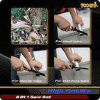 8-In-1 Multi Blades Hand Saw, Drywall Cutter. Hacksaw. Long Blade Hand Saw, Jab Saw, For Cutting Drywall, Sheetrock, Wood, Metel, Plastic, Plywood. Blade Quick Change Mechanism.