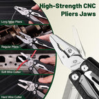 MOSSY OAK Multitool, 17-in-1 MultiTool Pliers with Nylon Sheath, Wire Stripper, Box Cutter, Bottle Opener, Screwdriver, Durable Multi Tool for Camping, Hiking, Hunting & EDC