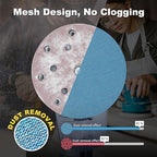 40 PCS Mesh Disc 6 inch Sanding Discs 600 grit Ceramic Abrasive Sandpaper Hook and Loop Orbital Sander Pads for Coating Removal,Body Repair, Auto Sanding